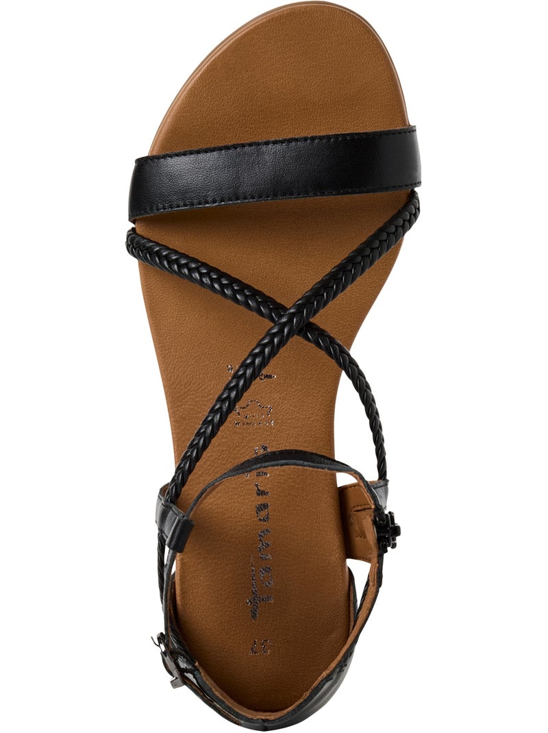 Sandale Cuir Tamaris Noir - Kiabi