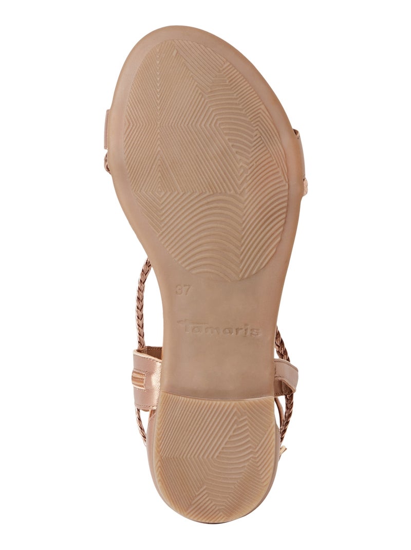 Sandale Cuir Tamaris Or rose - Kiabi