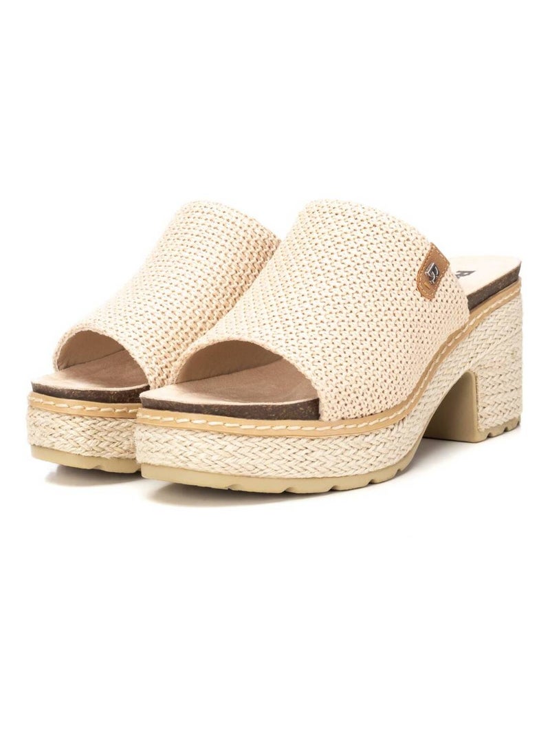 Sandale décontractée à talon bride arrière Beige - Kiabi