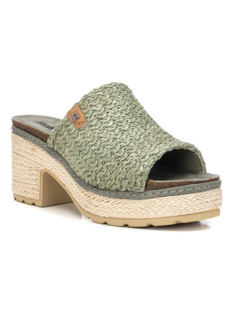 Sandale décontractée à talon bride arrière Kaki - Kiabi