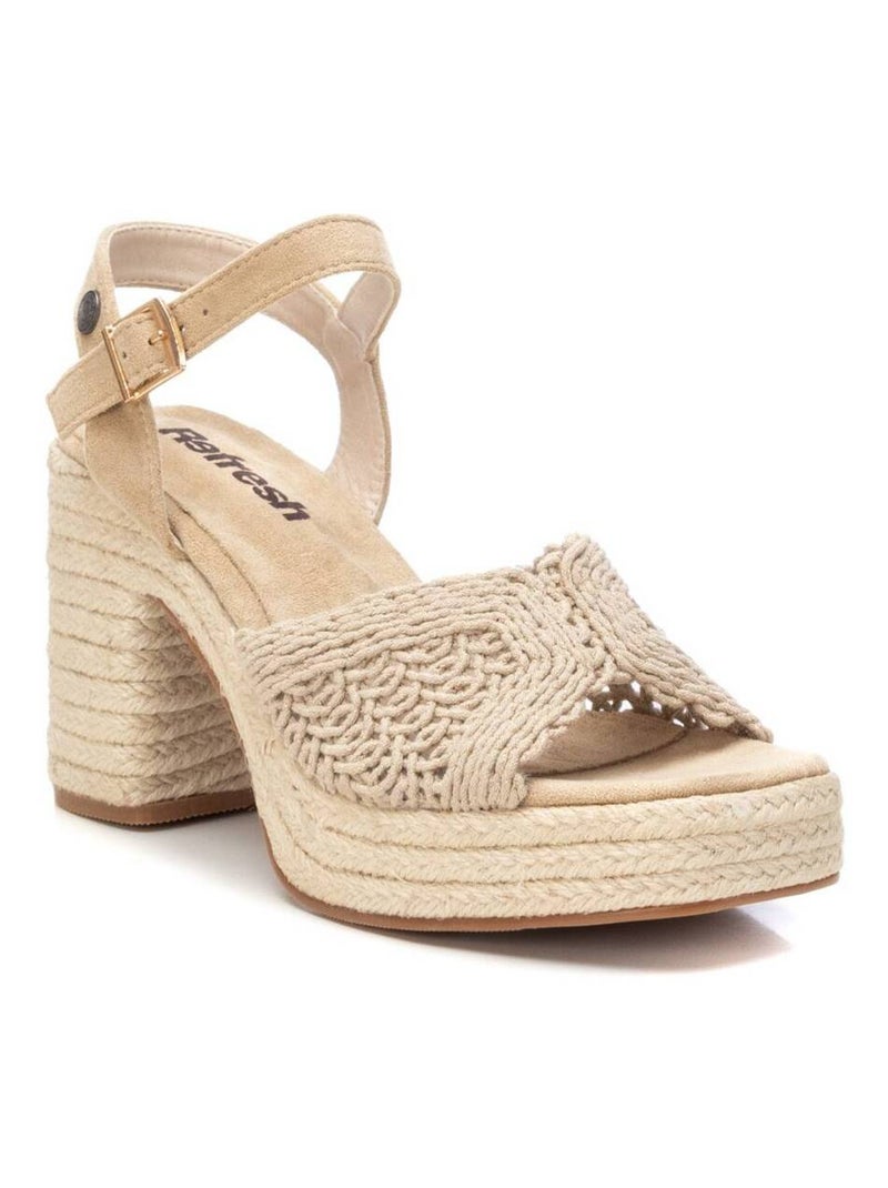 Sandale décontractée à talon cheville Beige - Kiabi