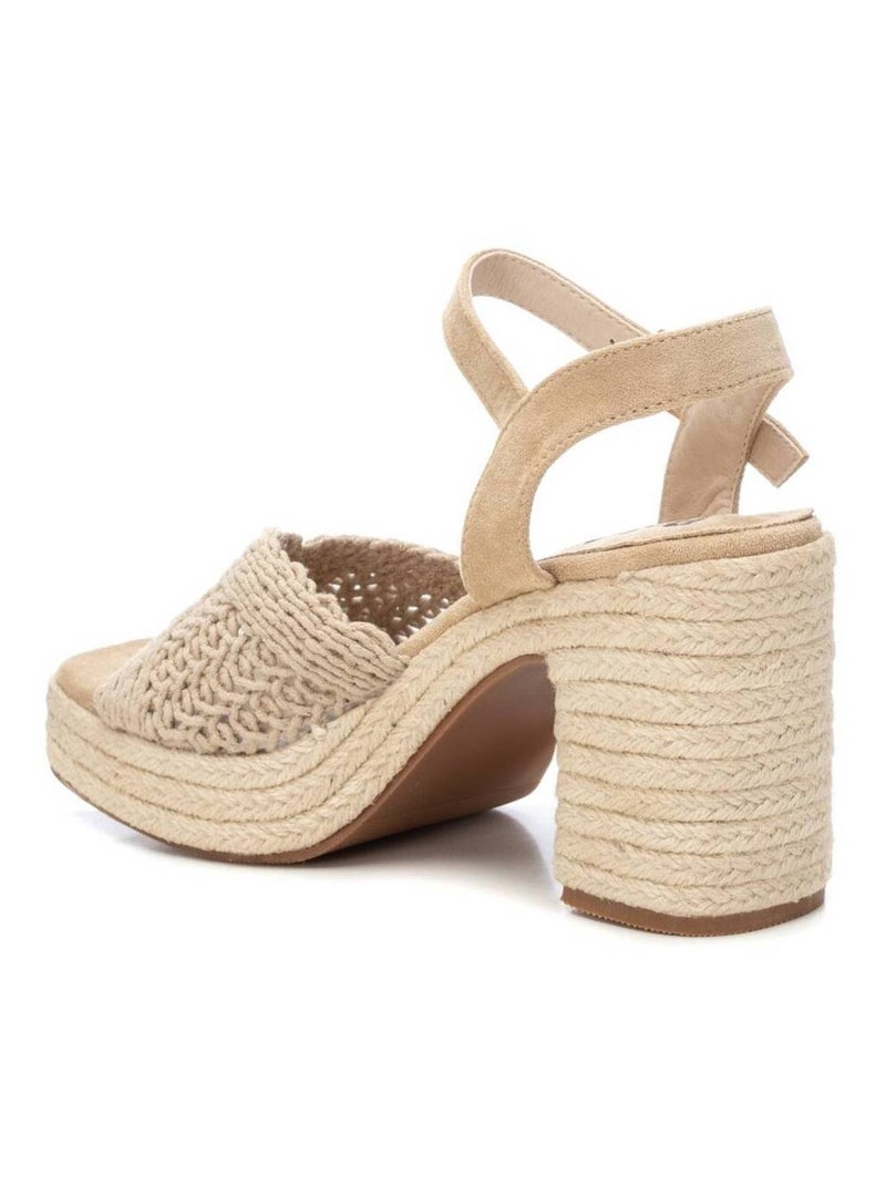 Sandale décontractée à talon cheville Beige - Kiabi