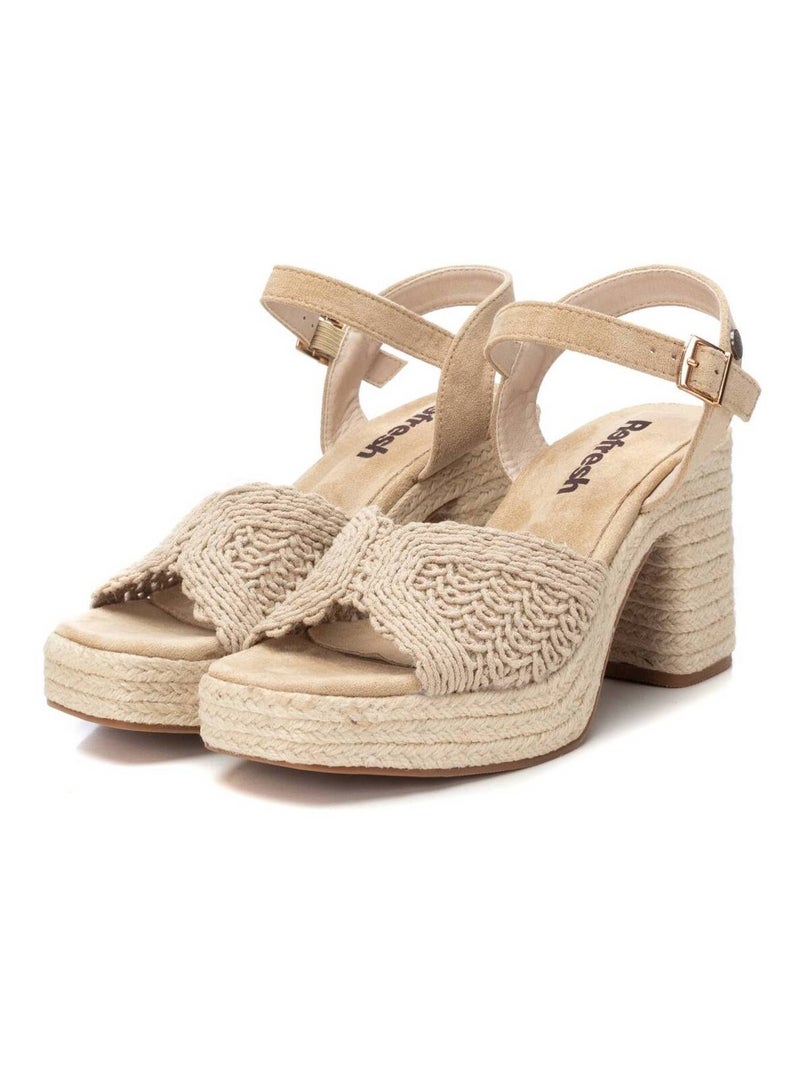 Sandale décontractée à talon cheville Beige - Kiabi