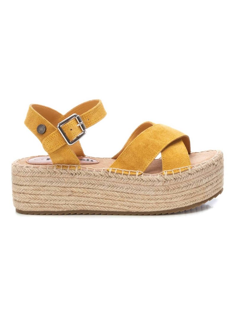 Sandale décontractée cheville Jaune moutarde - Kiabi