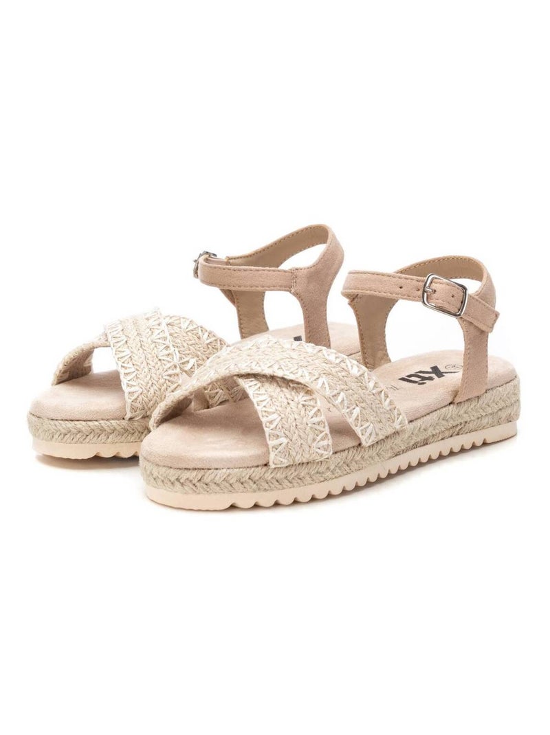 Sandale décontractée coin avec boucle Beige - Kiabi