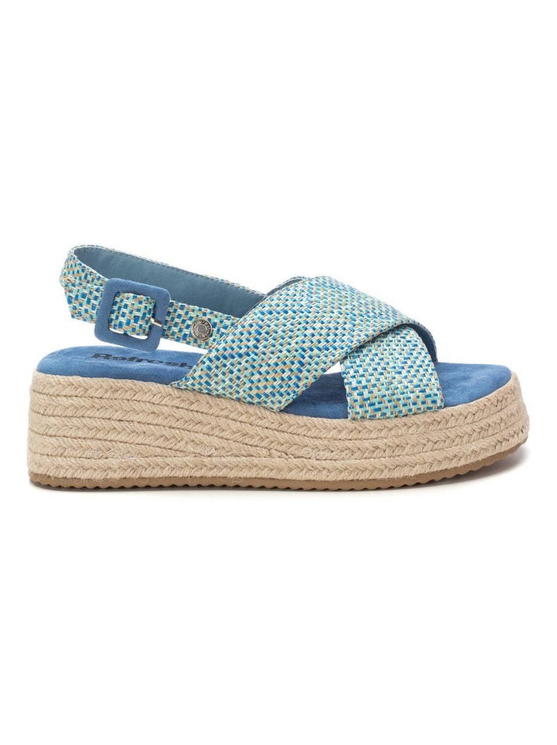 Sandale décontractée coin avec boucle Bleu - Kiabi