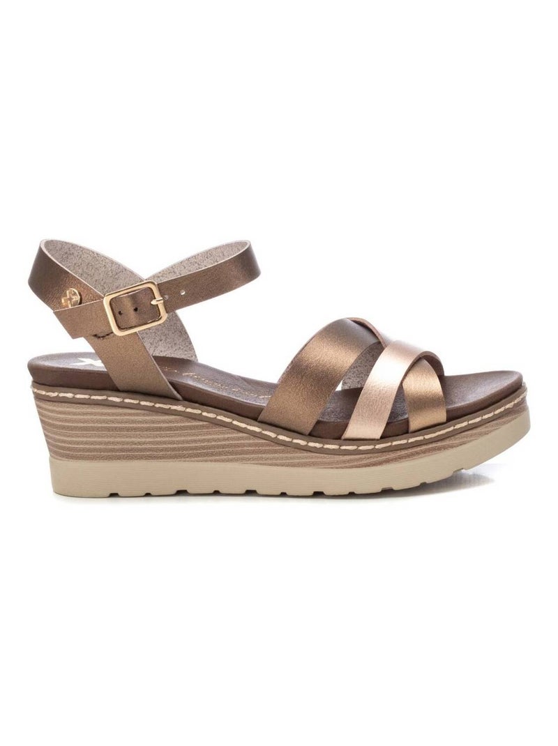 Sandale décontractée coin avec boucle Bronze - Kiabi
