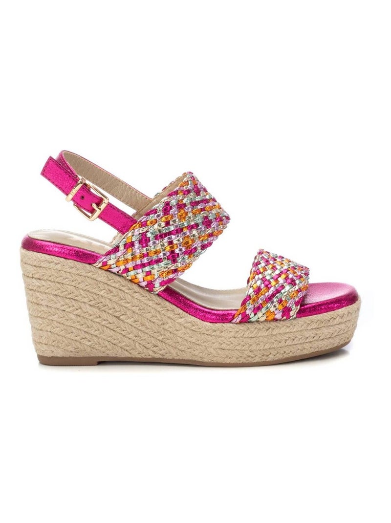 Sandale décontractée coin avec boucle Mauve lilas - Kiabi