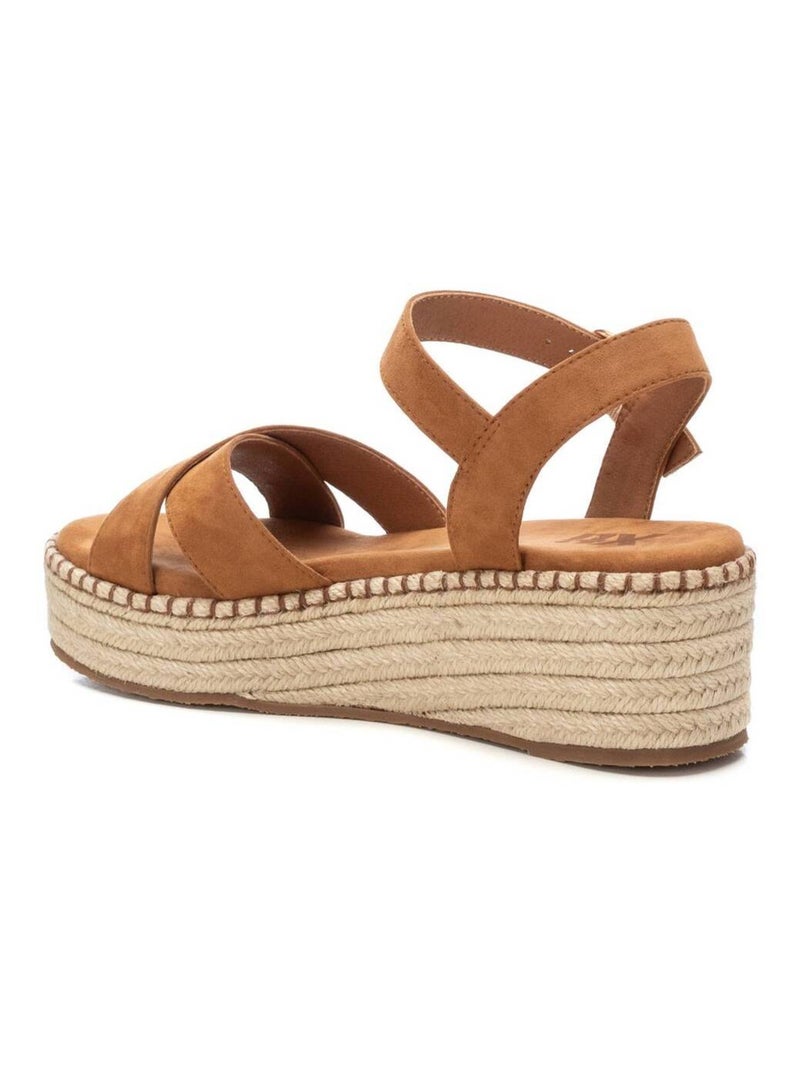 Sandale décontractée coin boucle Camel - Kiabi