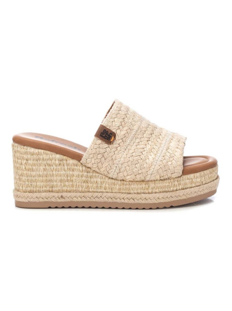Sandale décontractée coin bride arrière Beige - Kiabi