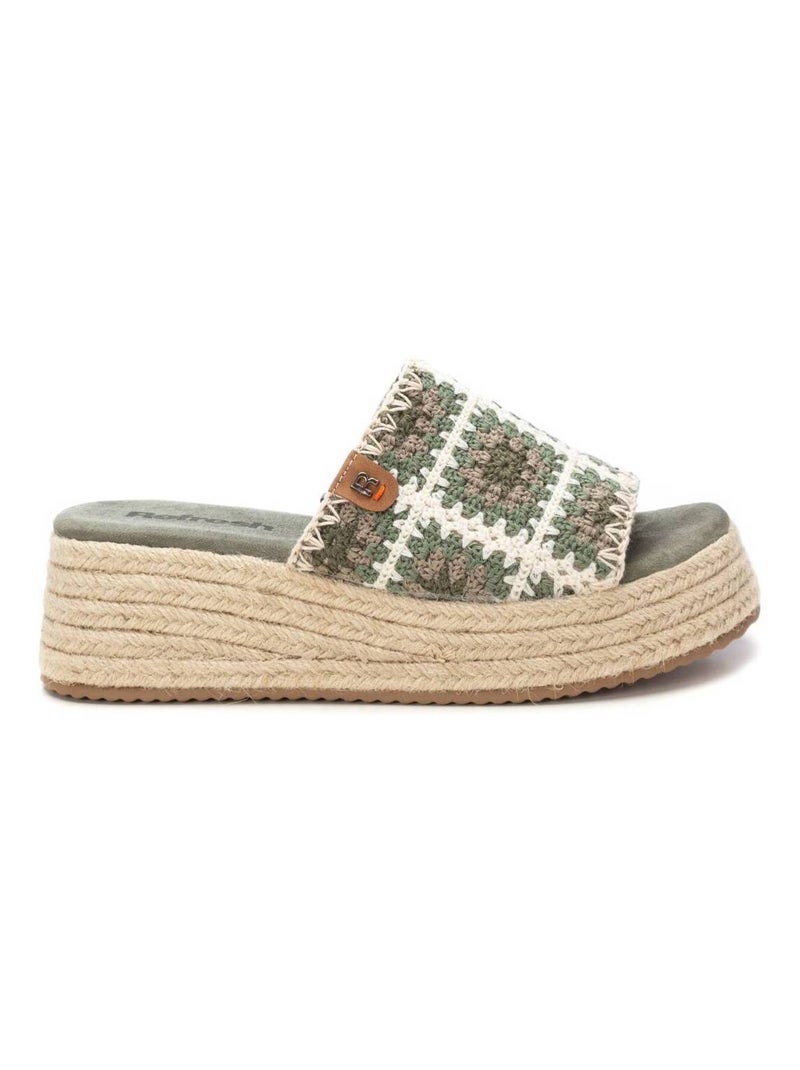 Sandale décontractée coin bride arrière Kaki - Kiabi