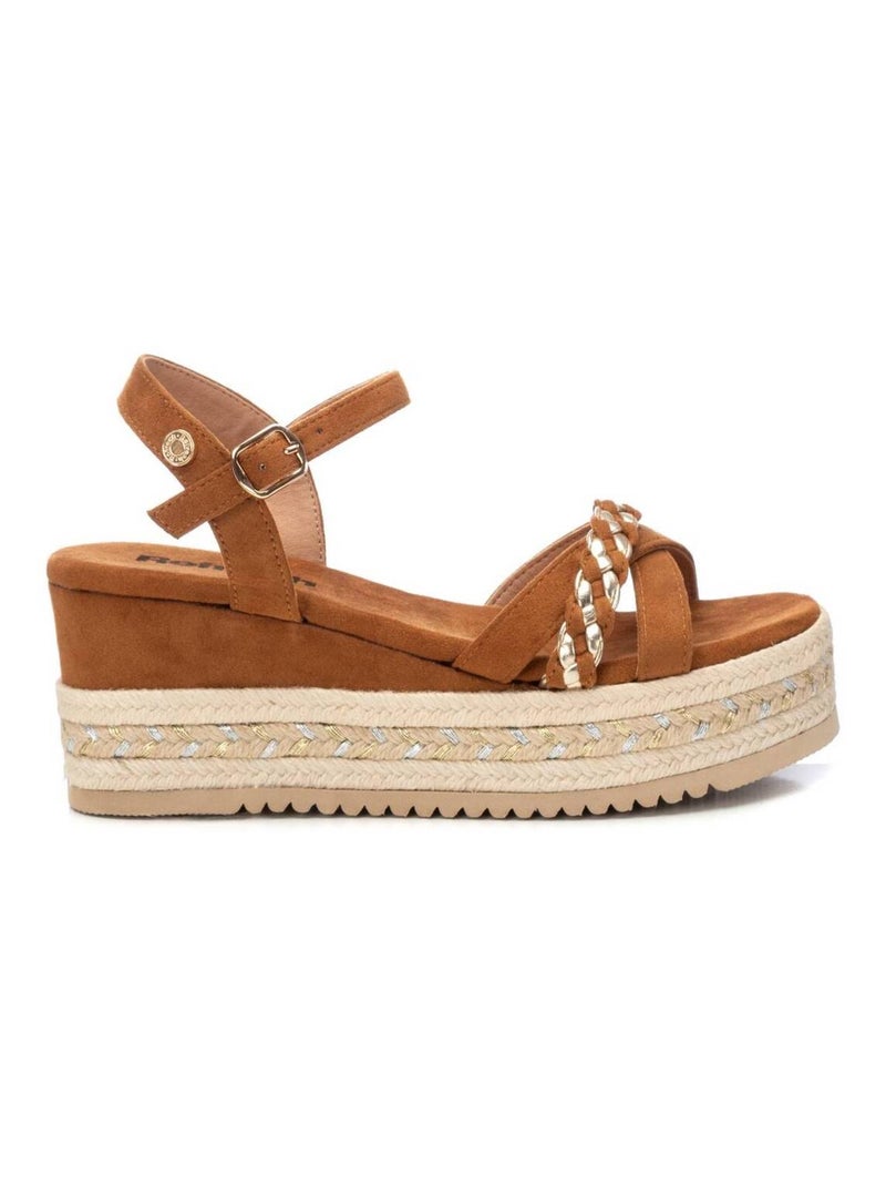 Sandale décontractée coin cheville Camel - Kiabi