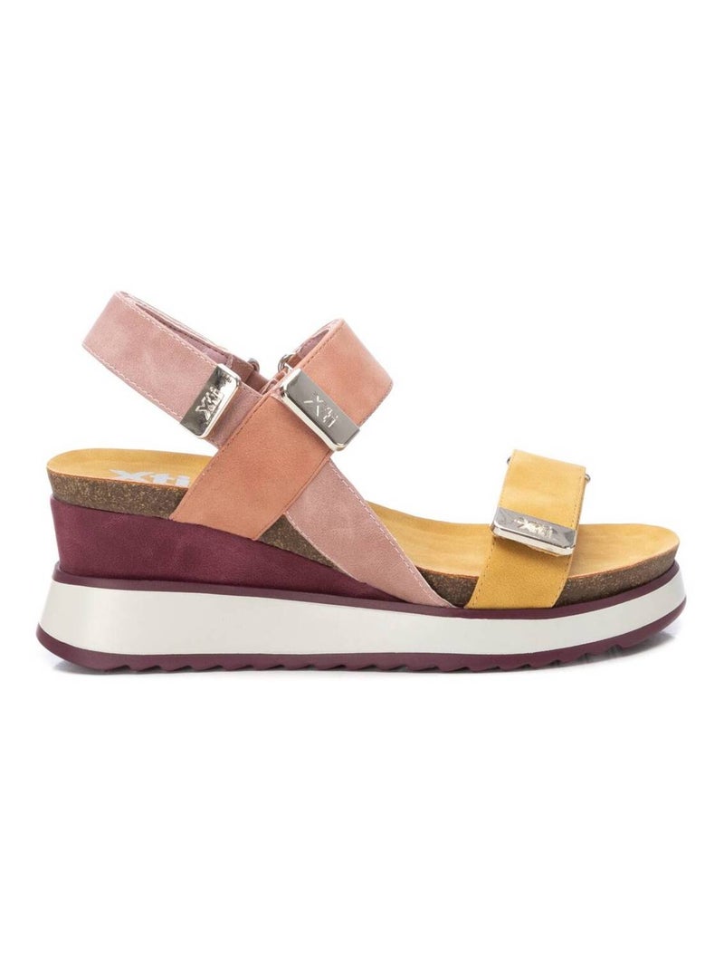 Sandale décontractée coin sangle réglable Violet - Kiabi
