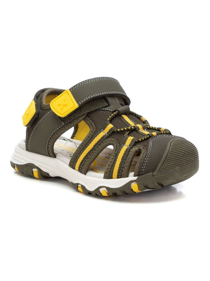 Sandale décontractée sangle réglable Kaki - Kiabi
