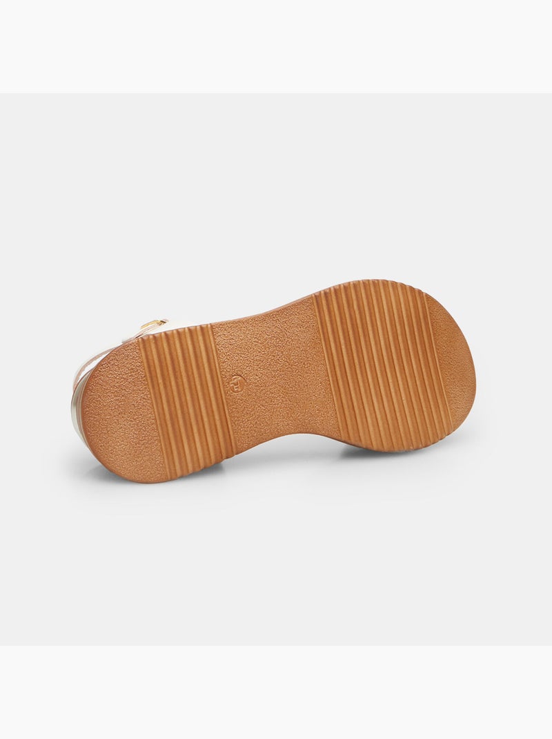Sandale en cuir avec plateforme de 6 cm BATA Blanc - Kiabi