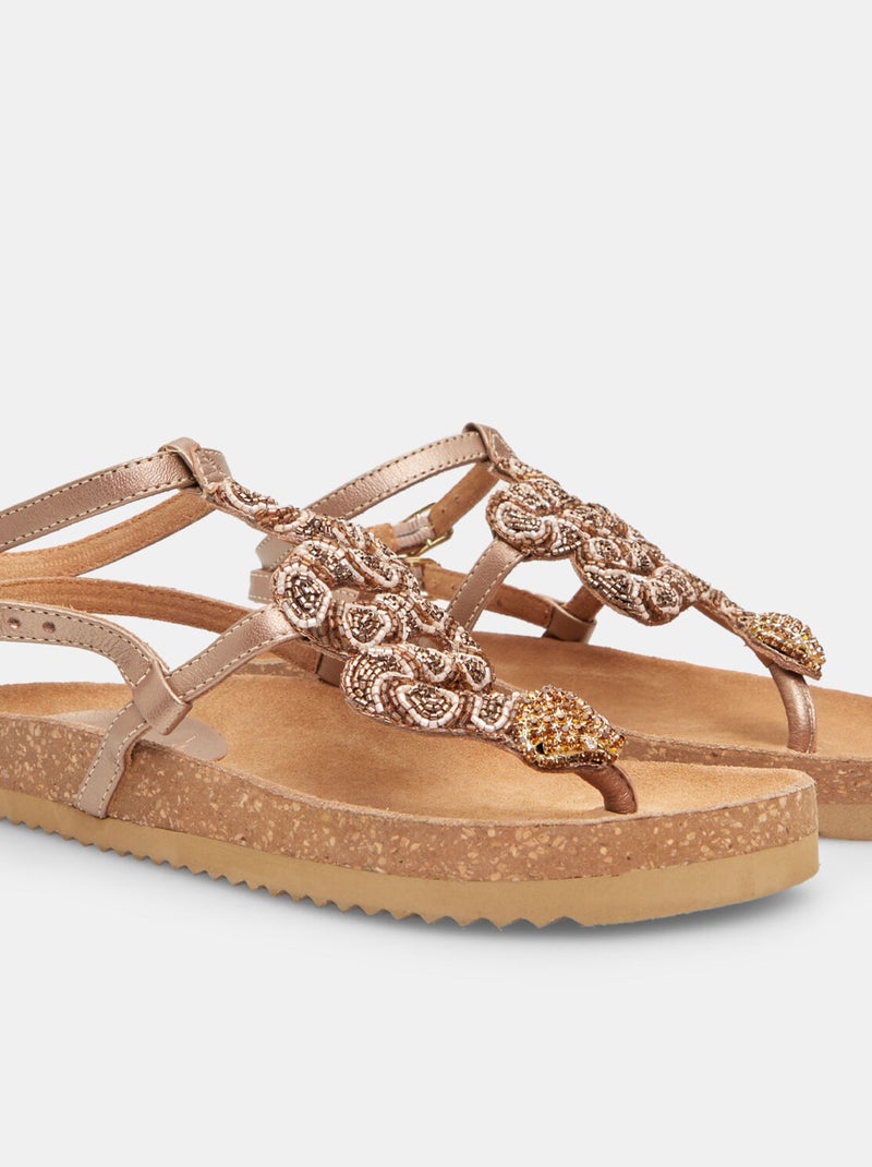 Sandale en cuir BATA Bronze - Kiabi