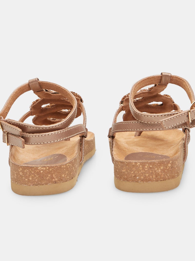 Sandale en cuir BATA Bronze - Kiabi