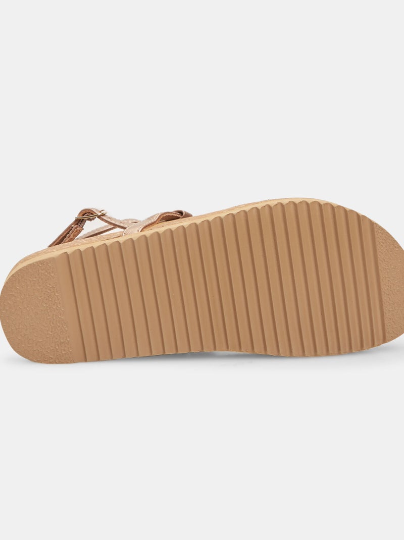 Sandale en cuir BATA Bronze - Kiabi
