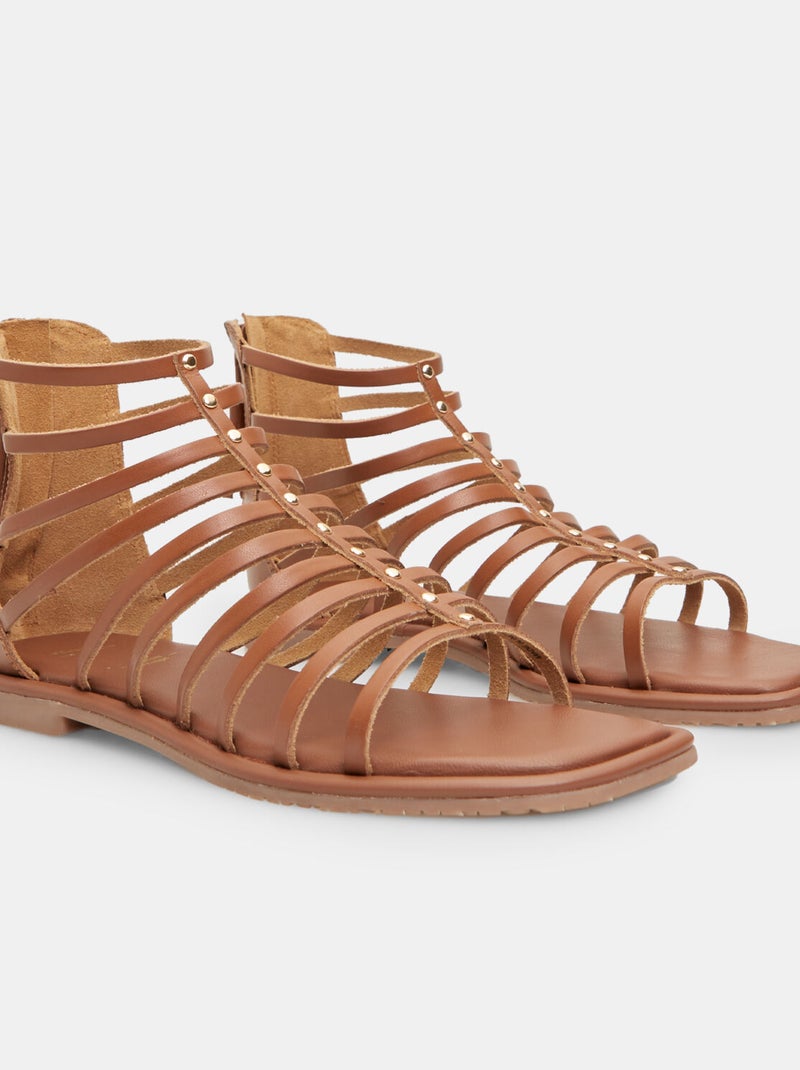 Sandale en cuir BATA Marron - Kiabi