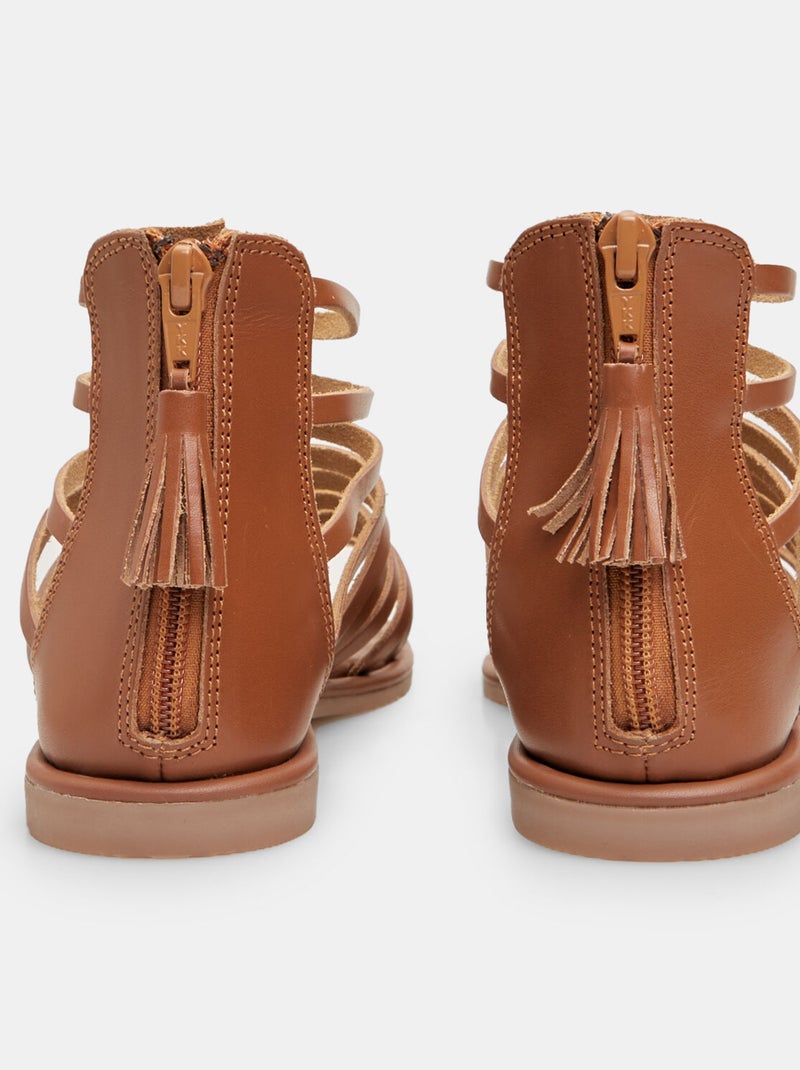 Sandale en cuir BATA Marron - Kiabi