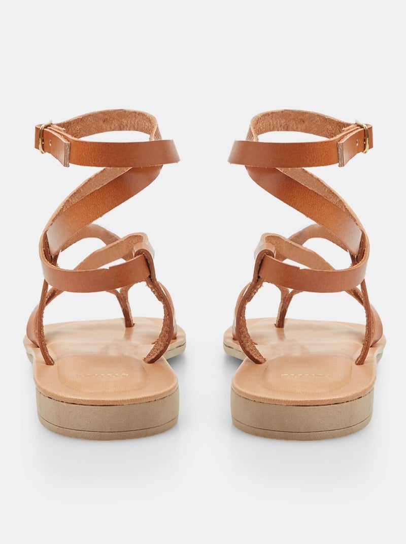 Sandale en cuir BATA Marron - Kiabi
