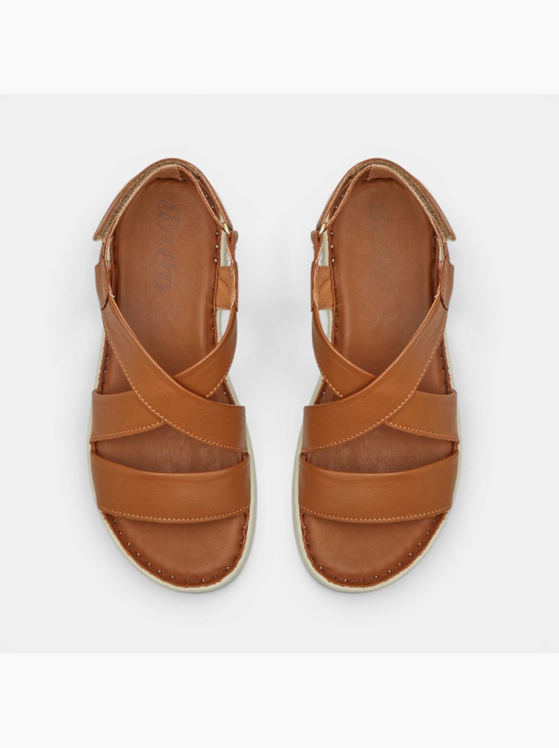 Sandale en cuir Bata Marron - Kiabi