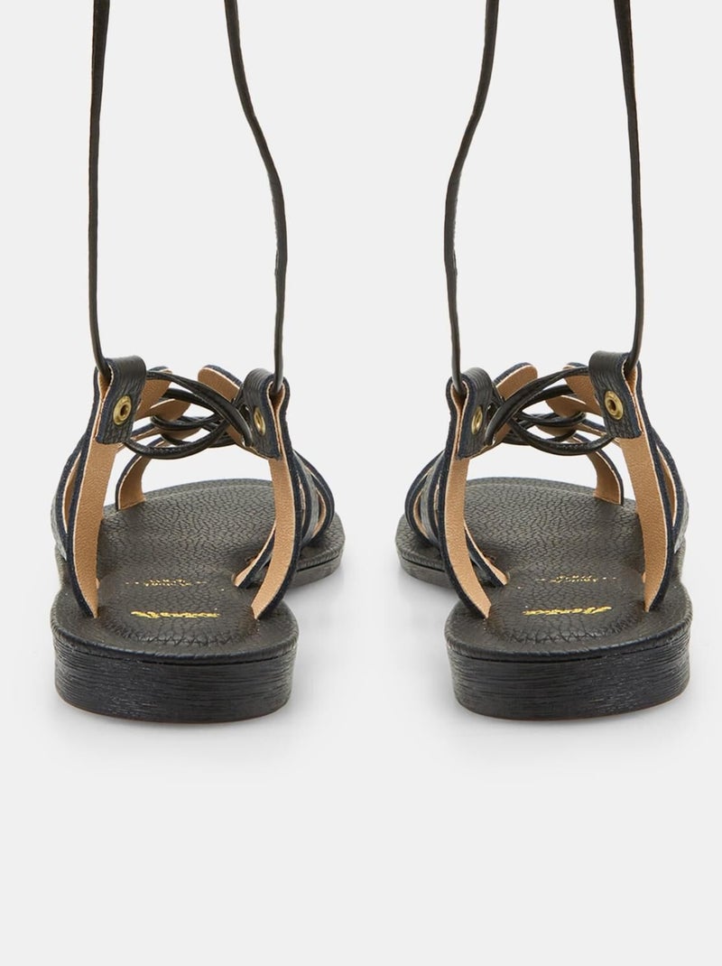 Sandale en cuir BATA Noir - Kiabi