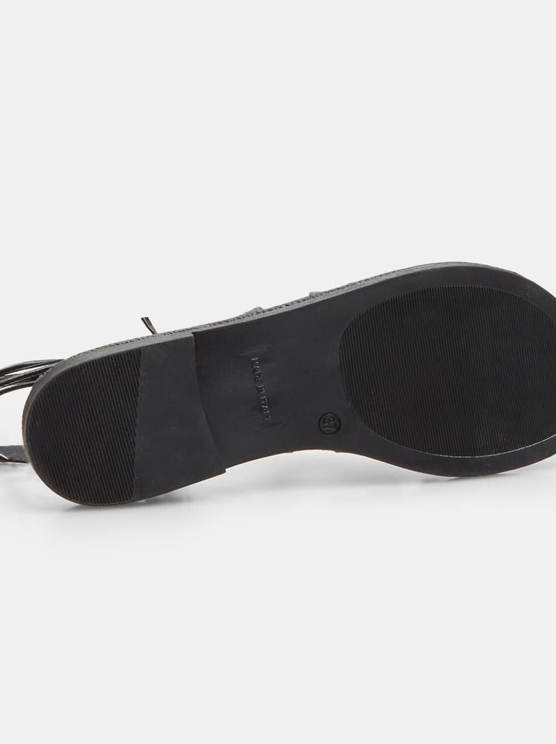 Sandale en cuir BATA Noir - Kiabi