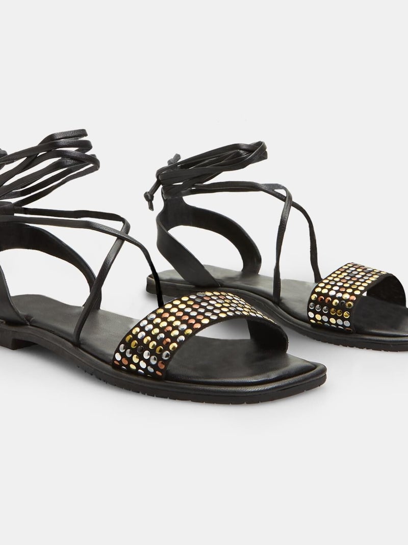Sandale en cuir BATA Noir - Kiabi