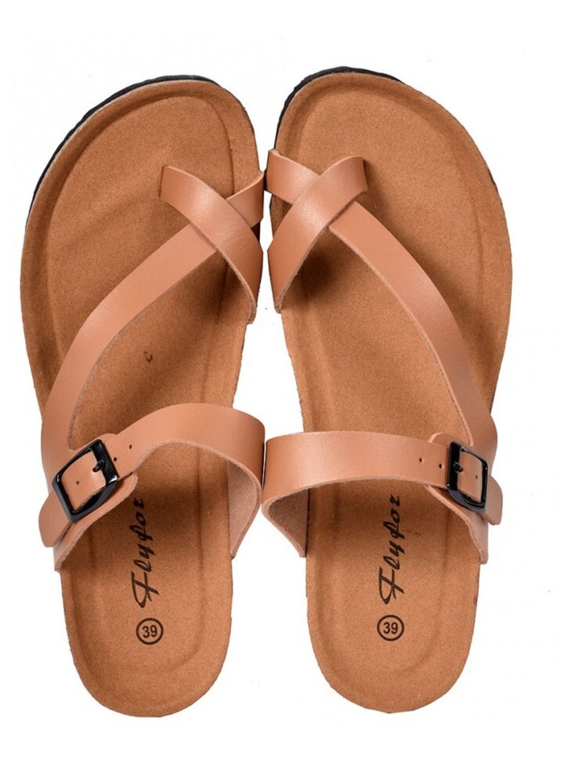 Sandale Femme PREMIUM Taupe - Kiabi