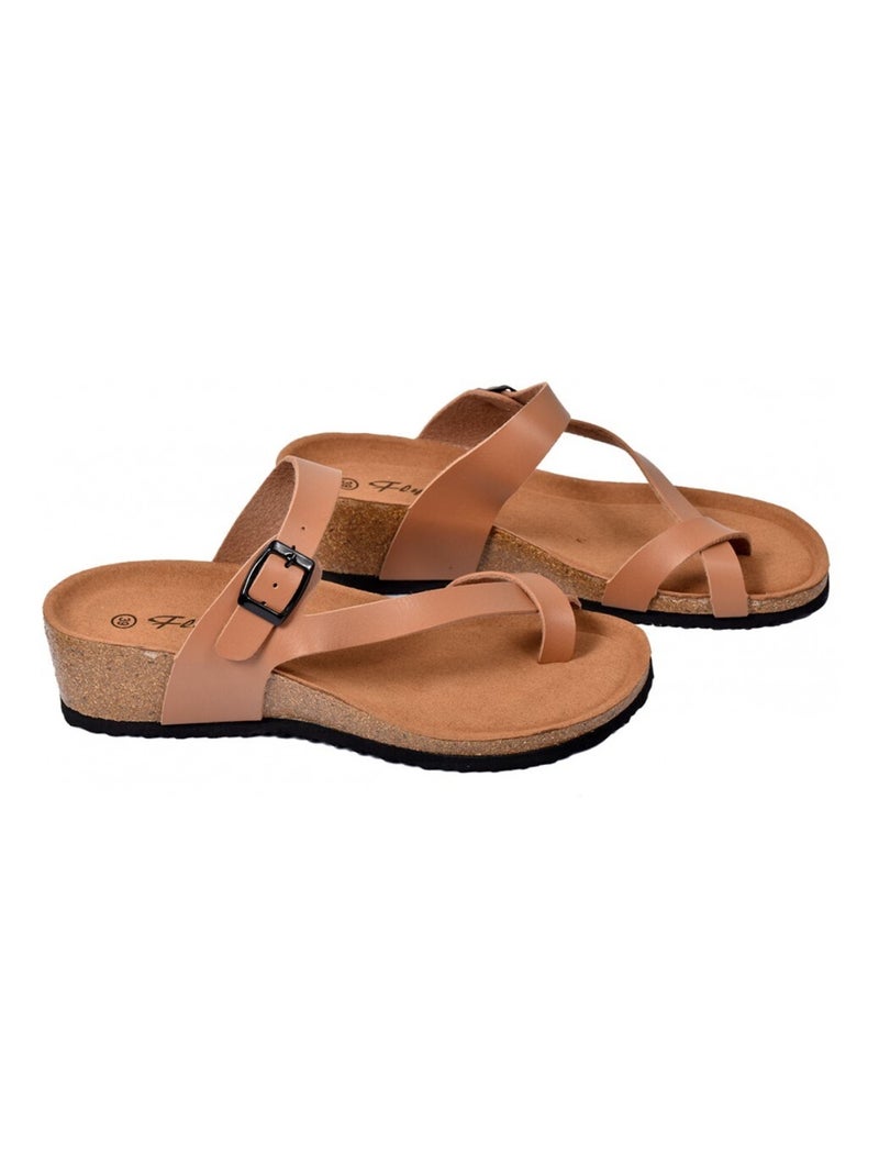 Sandale Femme PREMIUM Taupe - Kiabi