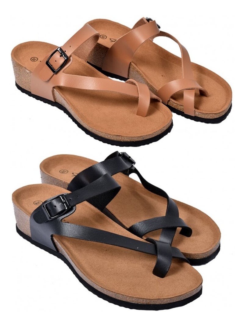 Sandale Femme PREMIUM Taupe - Kiabi