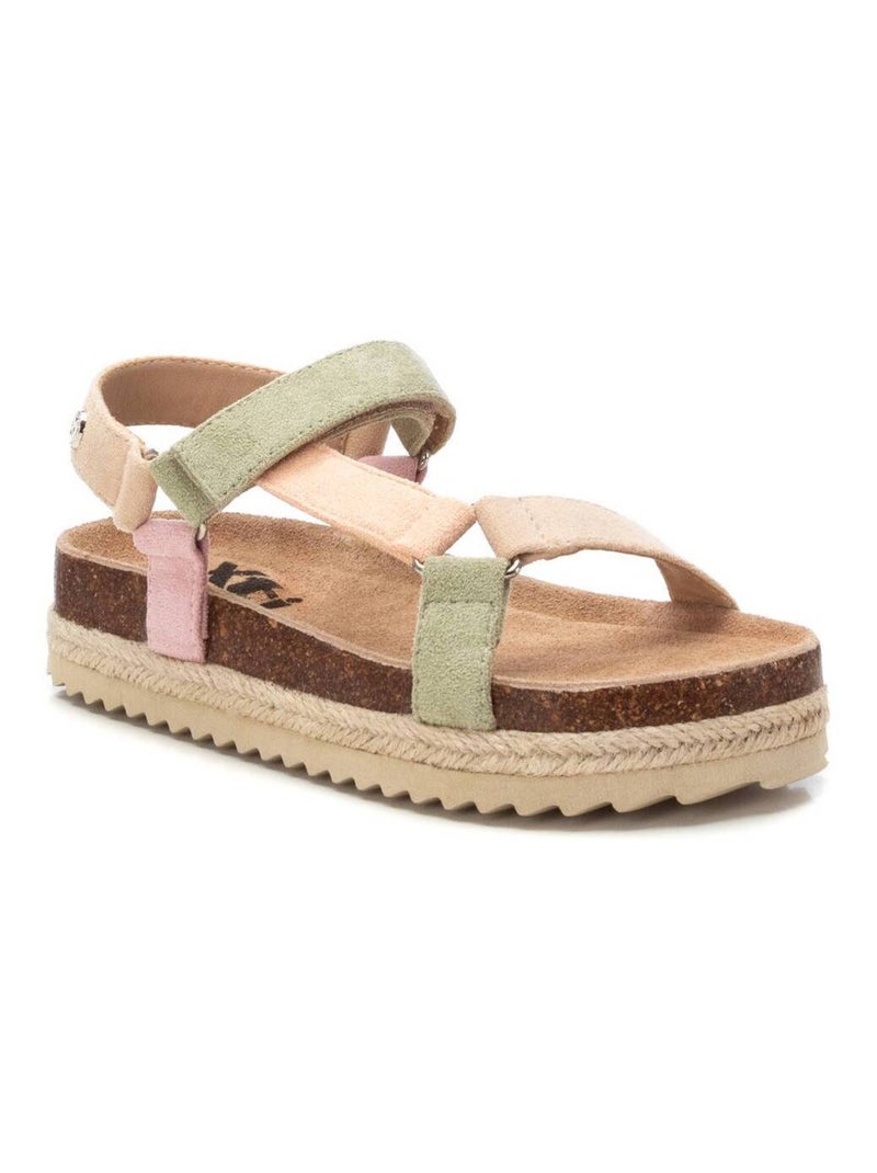 Sandale fermeture adhérente Beige - Kiabi