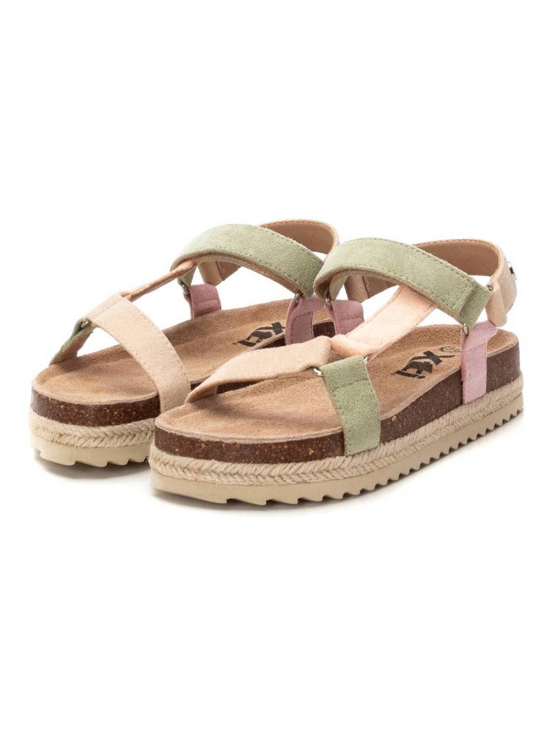 Sandale fermeture adhérente Beige - Kiabi