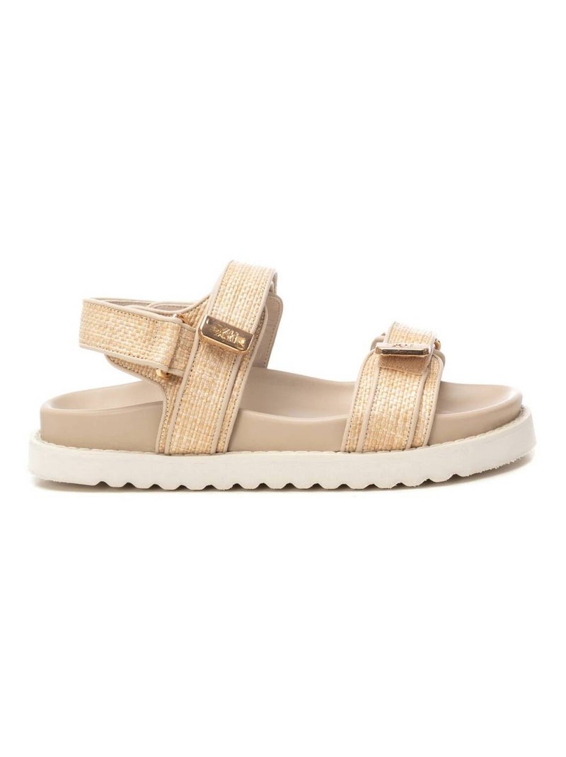 Sandale fermeture adhérente Beige - Kiabi