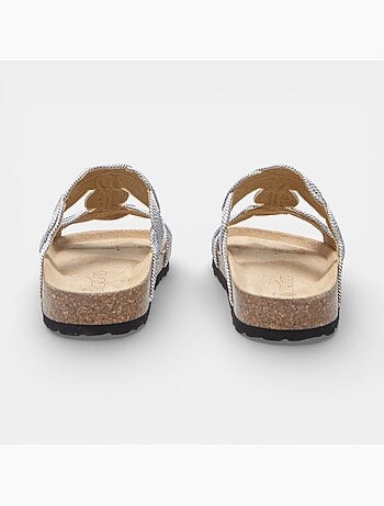 Sandale Fussbett avec double bride décorée Bata