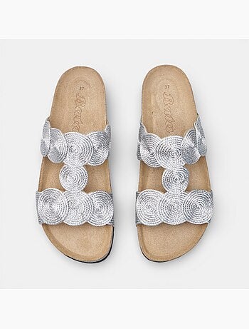 Sandale Fussbett avec double bride décorée Bata