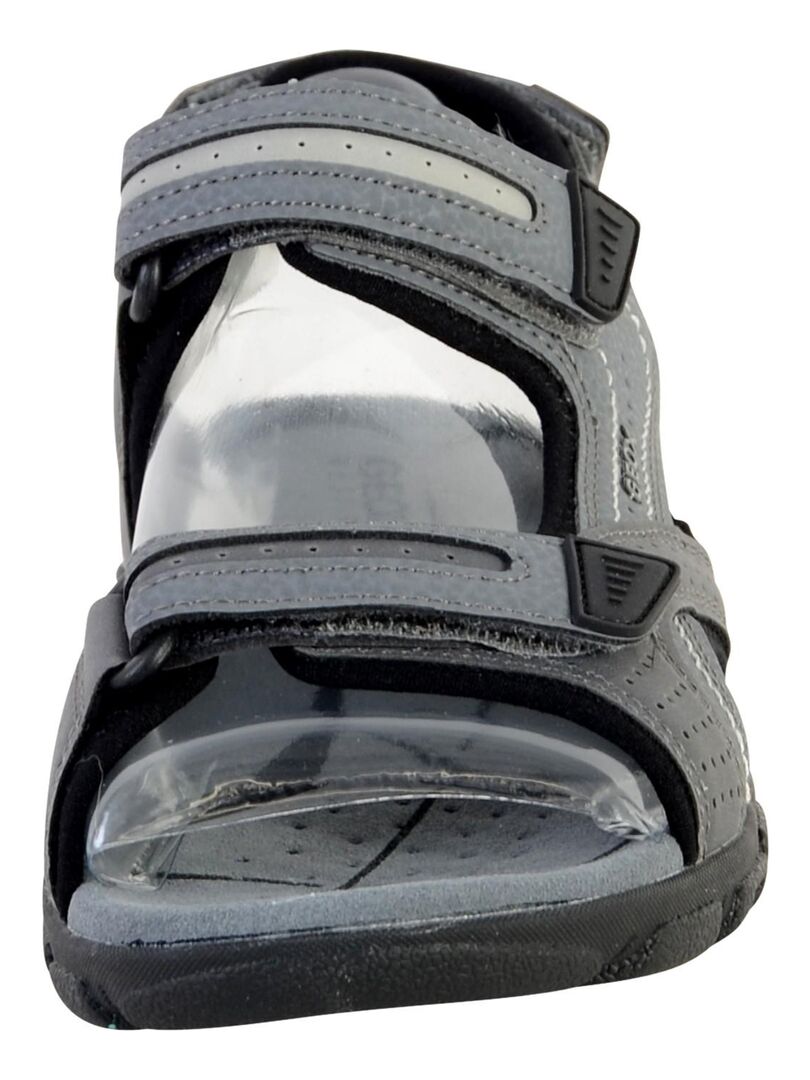 Sandales GEOX Respira Rétro - Cuir Gris Blanc - Pointure 41 - Très Bon état Occasion