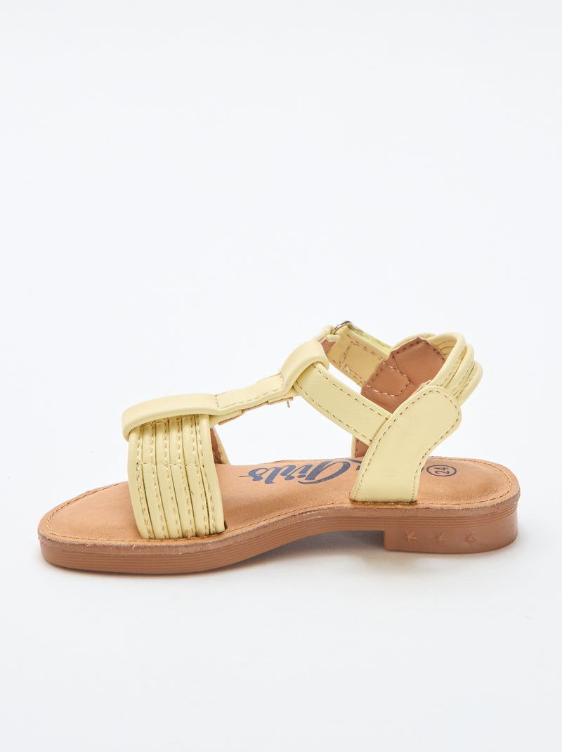 Sandale large lanière Jaune - Kiabi