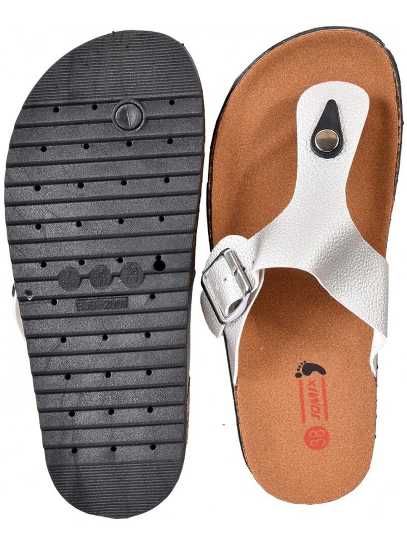 Sandale Mule Femme PREMIUM Argent - Kiabi
