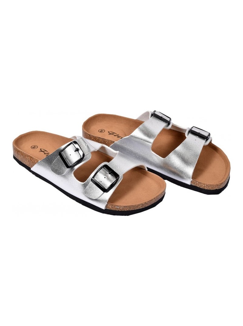 Sandale Mule Femme PREMIUM Argent - Kiabi