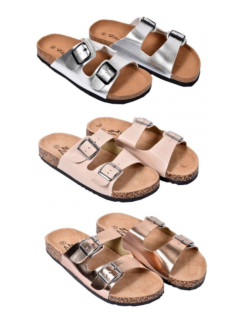 Sandale Mule Femme PREMIUM Argent - Kiabi
