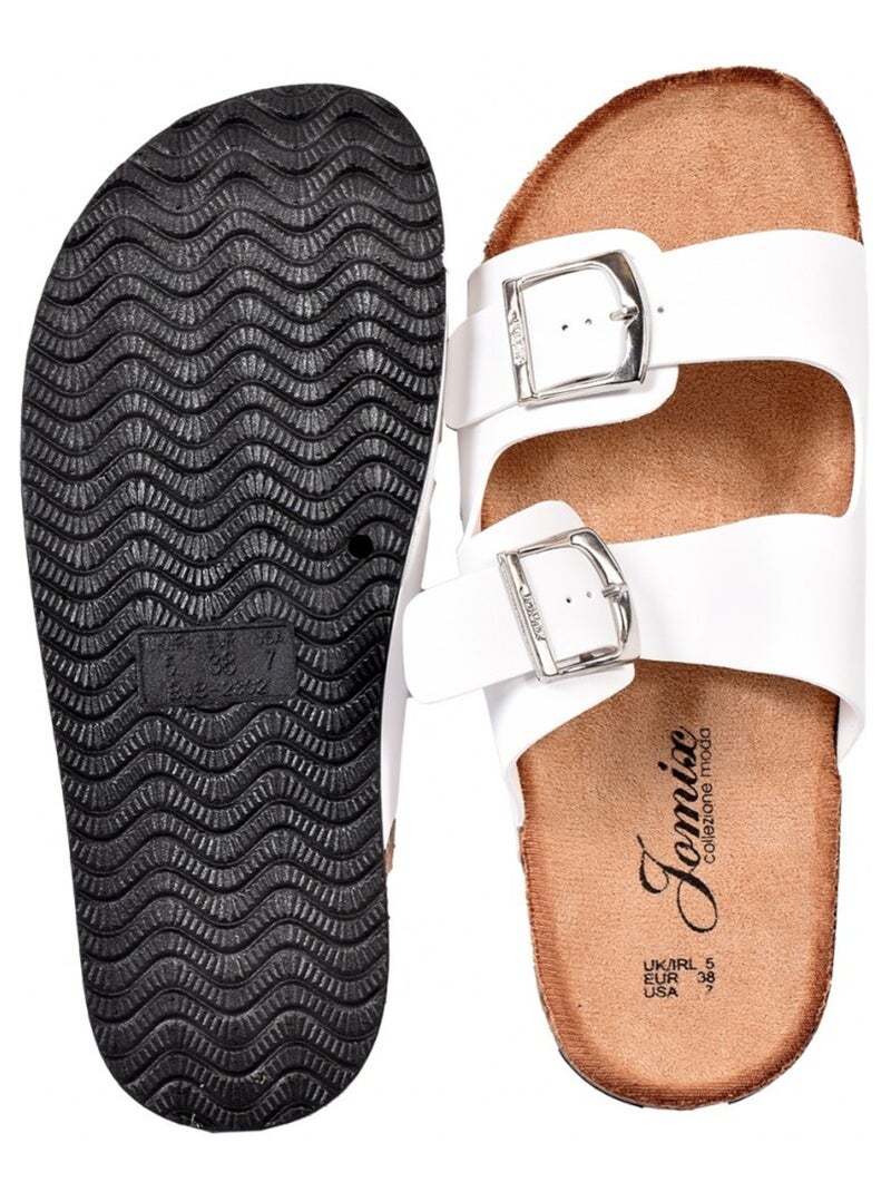 Sandale Mule Femme PREMIUM Blanc - Kiabi