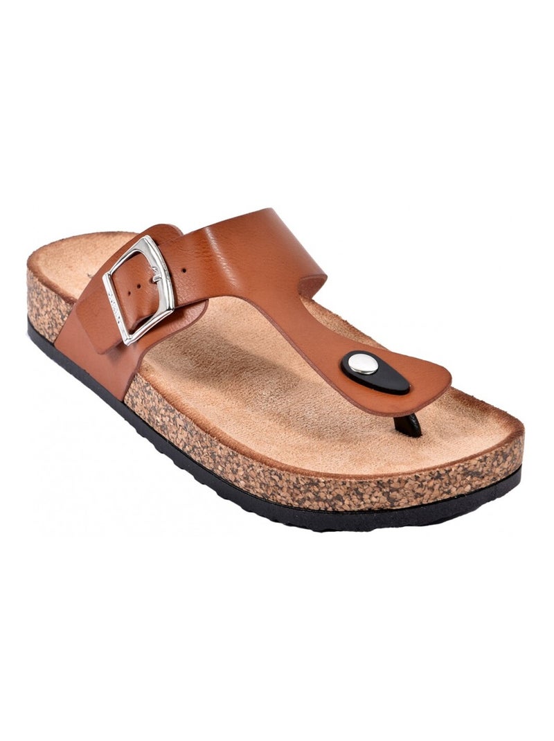 Sandale Mule Femme PREMIUM Camel - Kiabi