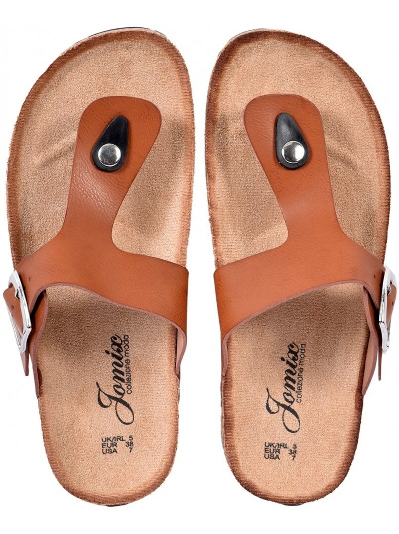Sandale Mule Femme PREMIUM Camel - Kiabi