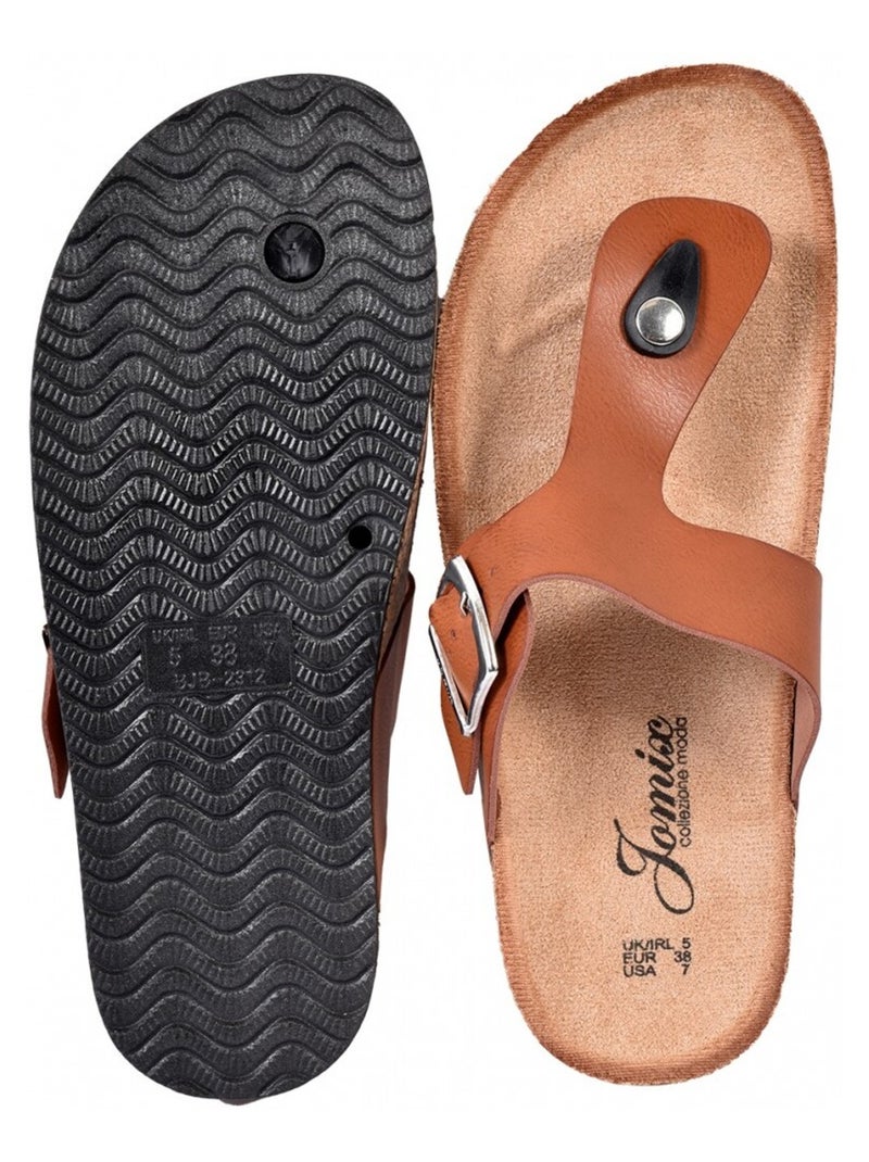 Sandale Mule Femme PREMIUM Camel - Kiabi