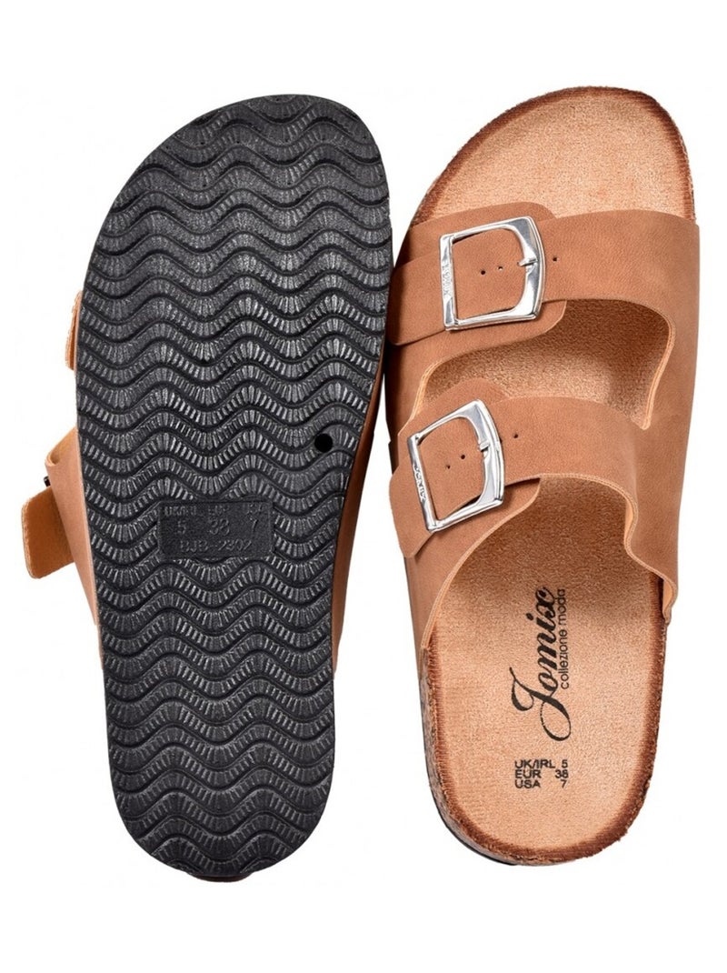 Sandale Mule Femme PREMIUM Camel - Kiabi
