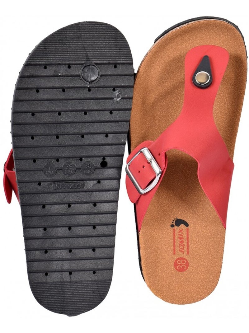 Sandale Mule Femme PREMIUM Rouge - Kiabi