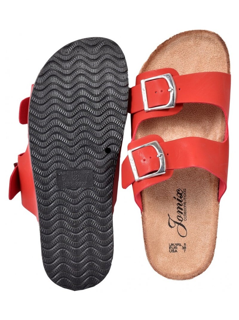 Sandale Mule Femme PREMIUM Rouge - Kiabi