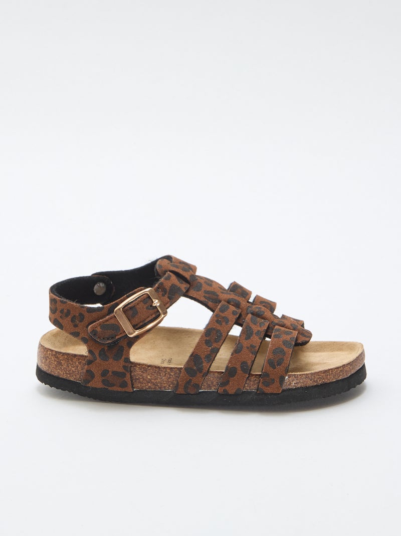 Sandale multi brides Marron - Kiabi